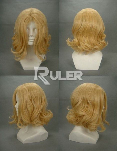 ruler yellow/blond wavy/curly 40cm